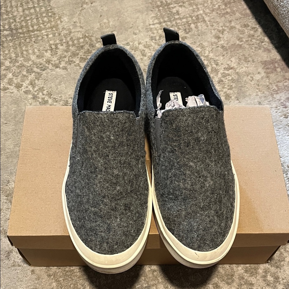 Steve Madden Charcoal Slip-On Men's Loafers